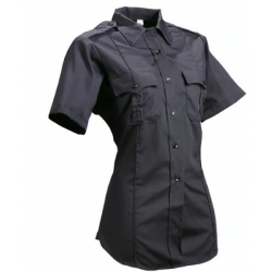 Ladies Poly/Cotton SS Shirt/Navy