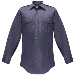 Mens Poly/Cotton LS Shirt/Navy