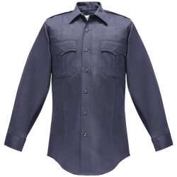 MEN'S POLY/COTTON LS SHIRT- NAVY
