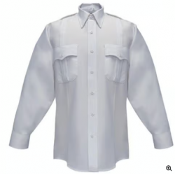 Mens 100% Polyester LS White Shirt