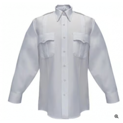 Mens 100% Polyester LS White Shirt