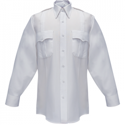 MEN'S POLY/COTTON LS SHIRT- WHITE