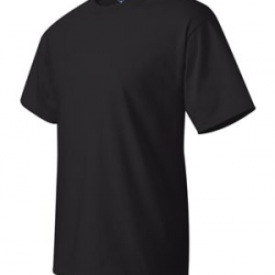 HANES COTTON SS BEEFY T-SHIRT- Black