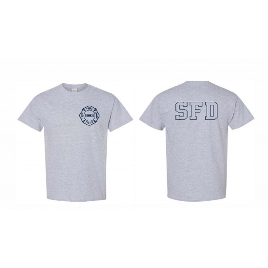 HANES COTTON SS BEEFY T-SHIRT- GRAY