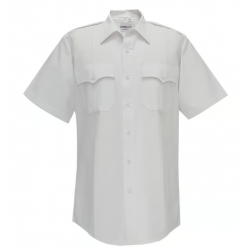 Mens Poly/Cotton SS Shirt/White