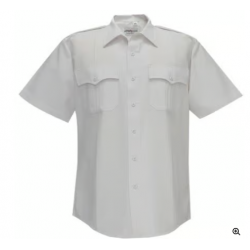 Mens 100% Polyester SS White Shirt
