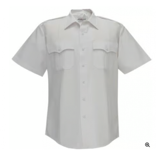 Mens 100% Polyester SS White Shirt