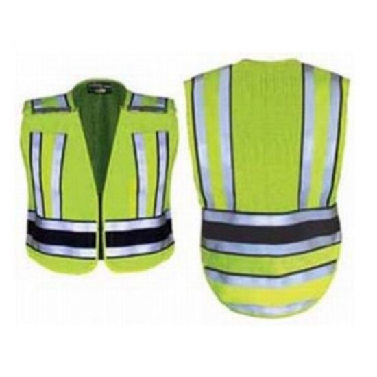 HIVIS YELLOW SAFETY VEST WITH NAVY BAND AND POLICE LETTERING